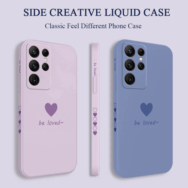 Simple Love Phone Case For Samsung Galaxy S25FE S24 S23 S22 S21 S20 S10 S10E S9 Ultra Plus FE Note 20 Ultra 10 9 Plus Cover