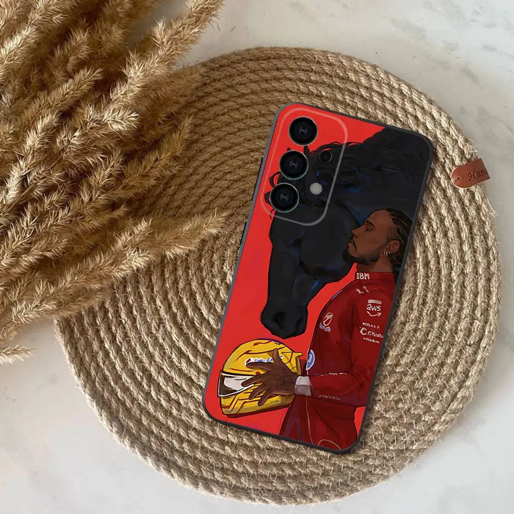 44 L-Lewis H-Hamilton-S Phone Case For Samsung S25,S24,S21,S22,S23,S30,Ultra,S20,Plus,Fe,Lite,Note,10,9,5G Black Cover