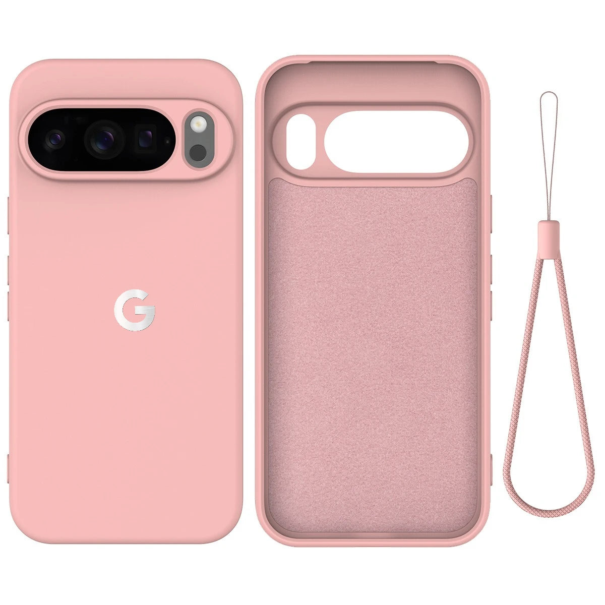 Fashion Liquid Silicone Case For Google Pixel 11 10 9 8 Pro XL 10a 9a 8a Shockproof Soft TPU Protection Cover With Lanyard Strap
