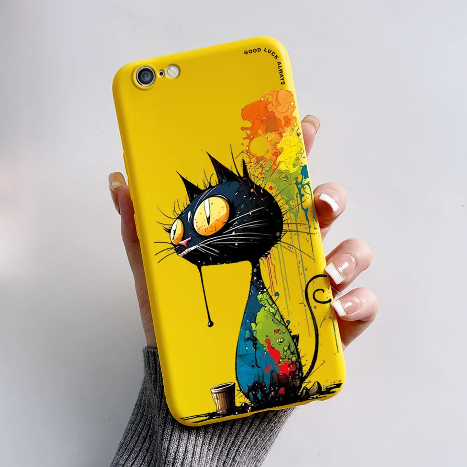 Stylish Painted Cover For iPhone 6 6S Plus Case iPhone6 6S Plus Cover Silicone Soft Phone Back Case For Apple iPhone 6 6S Coque
