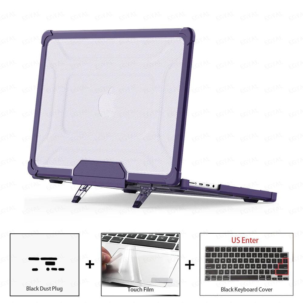 Laptop Case for MacBook Air 15 2025 Cover with Dustproof Plug & Touch Film & Keyboard Cover for MacBook Air Pro M1 M2 M3 M4 Case