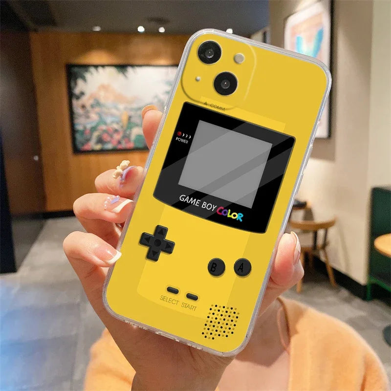Gameboy Boy Game Model Phone Case For iPhone 17 16 15 11 12 14 13 Pro Max Mini X XS XR 7 Plus 17E Air Shockproof Silicone Cover