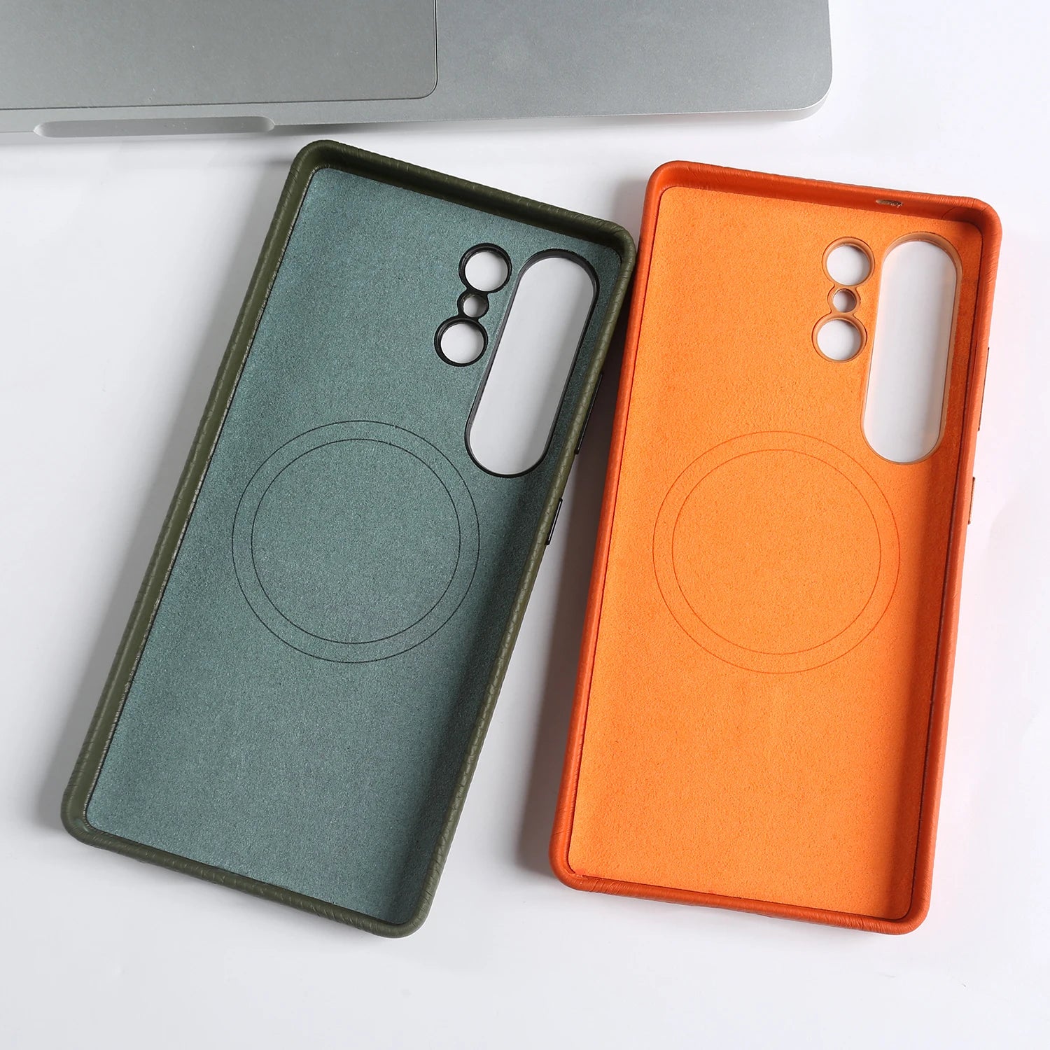 For Magsafe Magnetic Lychee Genuine Leather Case For Samsung Galaxy S26 S25 Plus S24 FE S21 S22 S23 Ultra Back Cover Phone Case