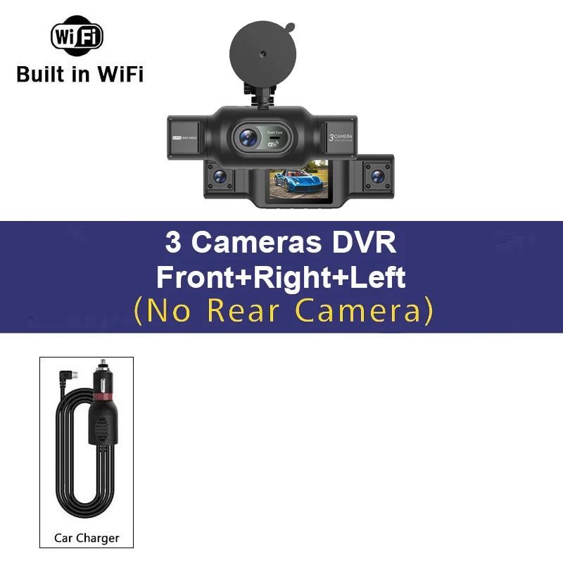 4Ch WiFi Dashcam car camera Black Box Driving DVR FHD 1080P Front Left Right Rear Night Vision Loop Recording Black Box