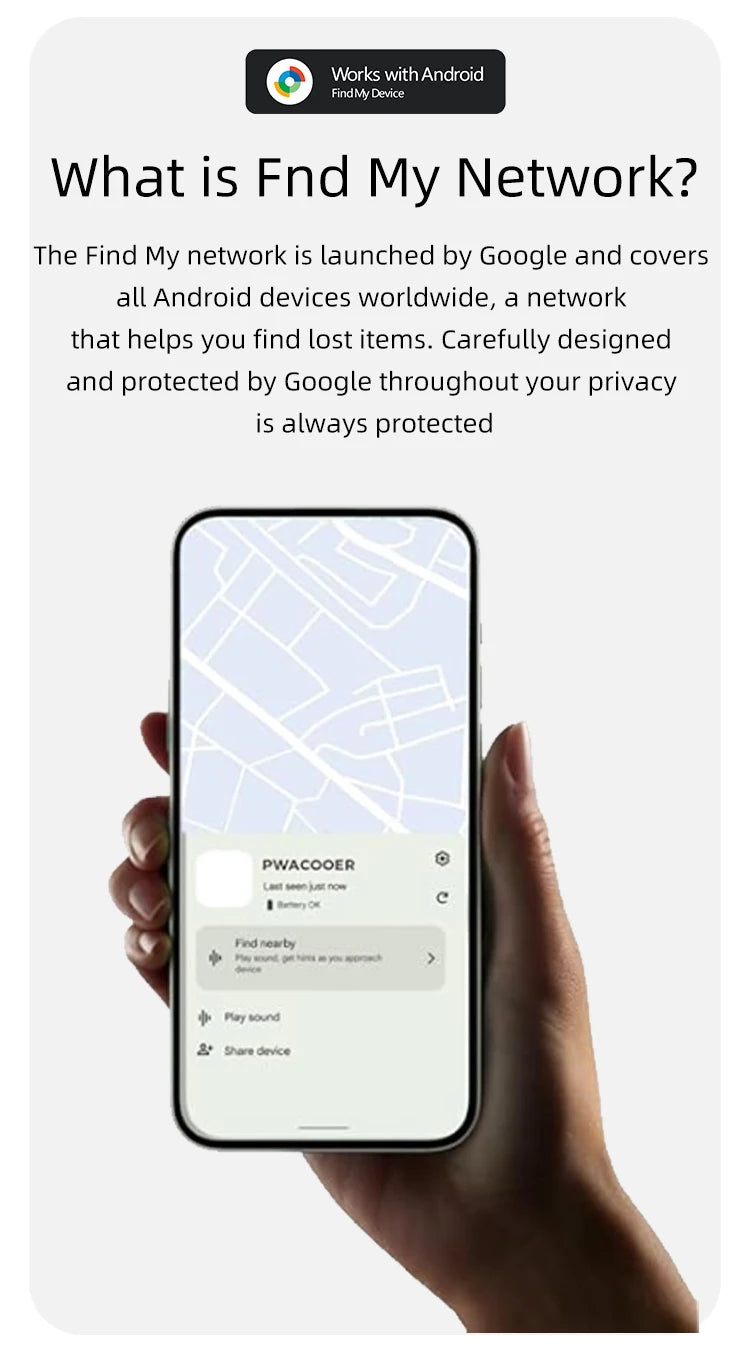 1-4Pcs Anti-Lost Tag Google Find My GPS Tracker Android Finder Compatible with Google Find Hub (Android Only) Key Wallet Finder