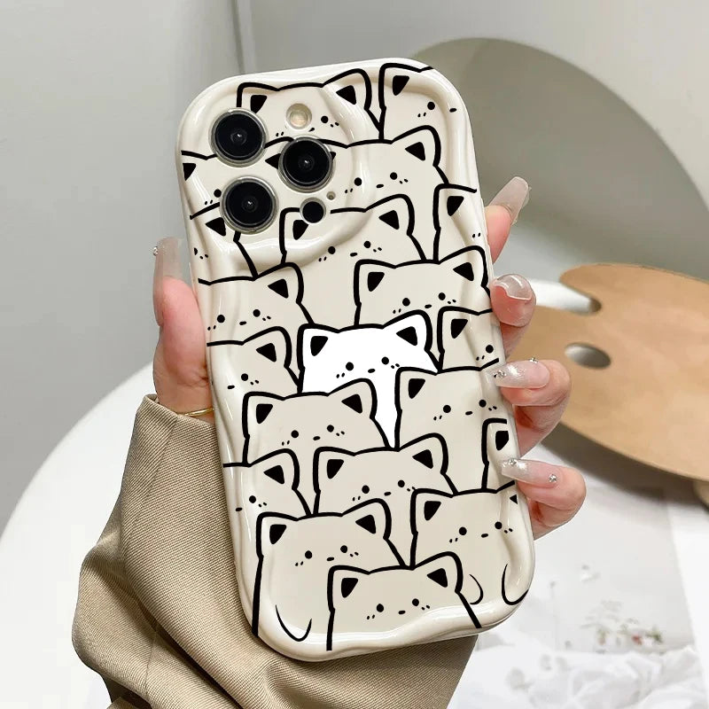 Cute Sweet Bow Bear Case For Samsung Galaxy S25 Ultra S22 S21 S20 Plus S21FE S20FE S25FE A31 Cartoon Silicone Wave Side Cover
