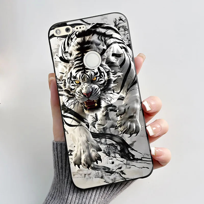 Luxury Cute Love Rabbit Cartoon Funny Case For Google Pixel XL Pixel1 1 XL Black Silicone Soft Phone Case Protective Back Cover