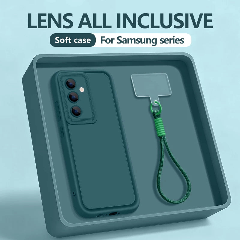 Soft TPU Lanyard Phone Case For Samsung Galaxy A57 A37 A56 A26 A16 A17 A36 A55 A54 5G S25 S24 FE S26 S23 S22 Ultra S25Edge Cover