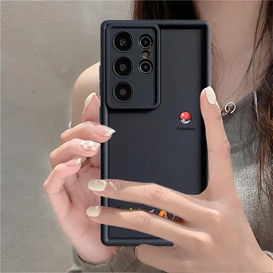 Cute Pixel P-Pokemons Case for Samsung Galaxy S26 Ultra S21 S25 S23 FE S24Ultra S24 Plus S25 Edge S22 S20FE Phone Cover