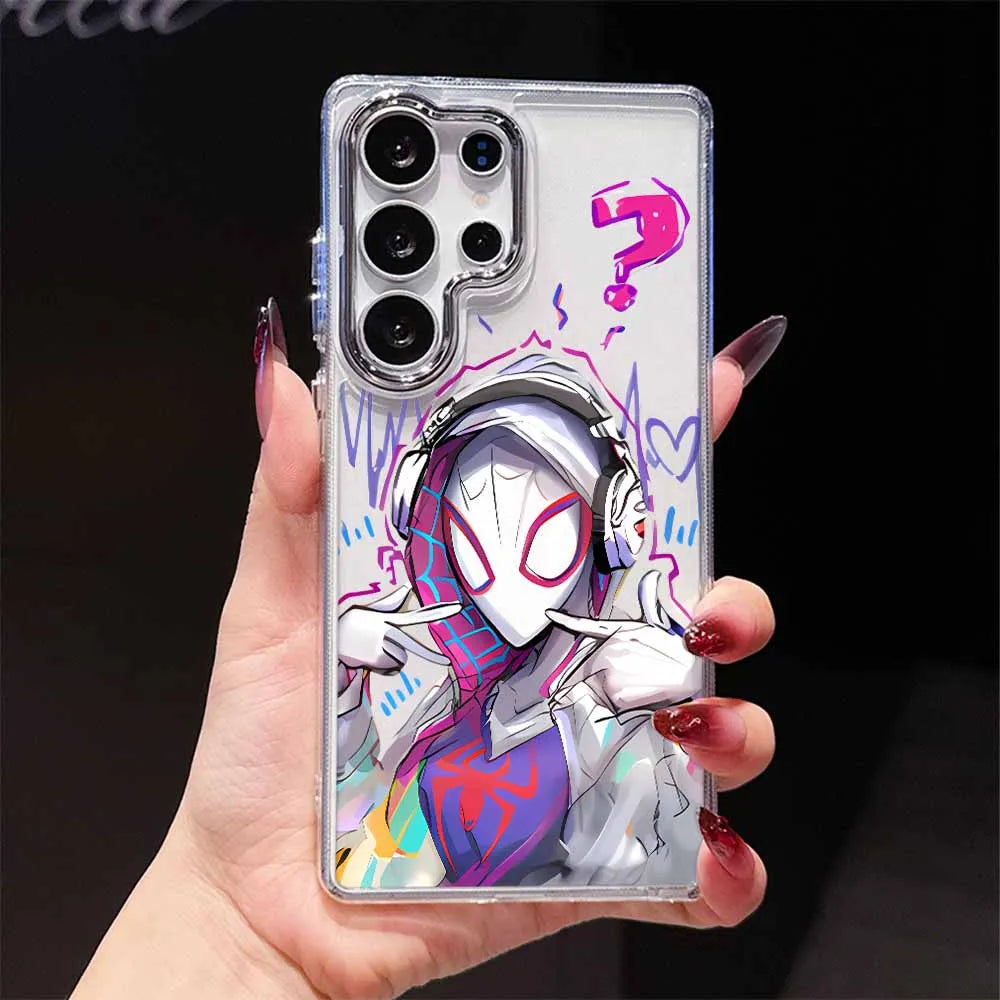 Spider-Man Anime For Samsung Galaxy S26 S25 EDGE S24 S23 S22 S21 S20 FE Ultra Plus Transparent Soft Phone Case
