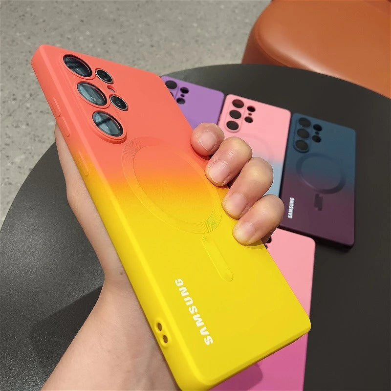 Comes With Lens Film Gradient Color Case For Samsung Galaxy S26 S25 FE S24 S23 S22 S21 S20 Ultra Plus S20 FE Soft Silicone Cover
