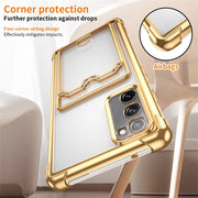 Luxury Shockproof Phone Case For Samsung Galaxy S25 Edge S24 S23 S22 S21 S20 FE Note 20 Ultra 9 Transparent Card Slot Bag Cover