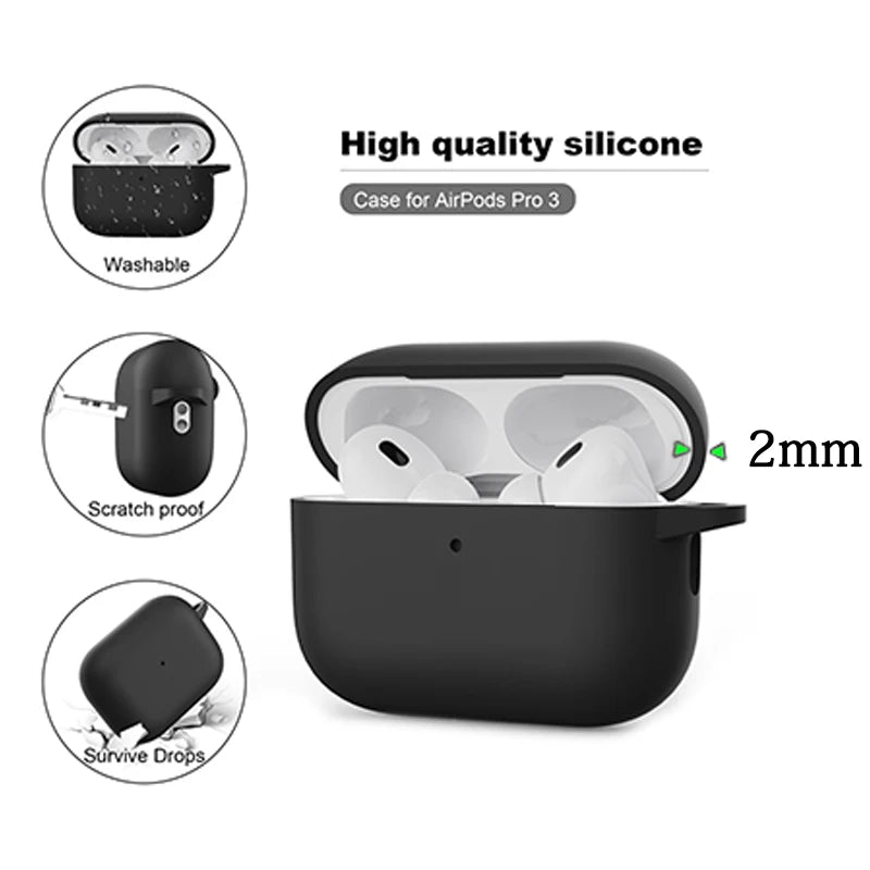 Case For Airpods Pro 3 silicone Protective Case Bluetooth Wireless Earphon Cover For Air pods Pro3/ Apple Air pods Pro 3 case