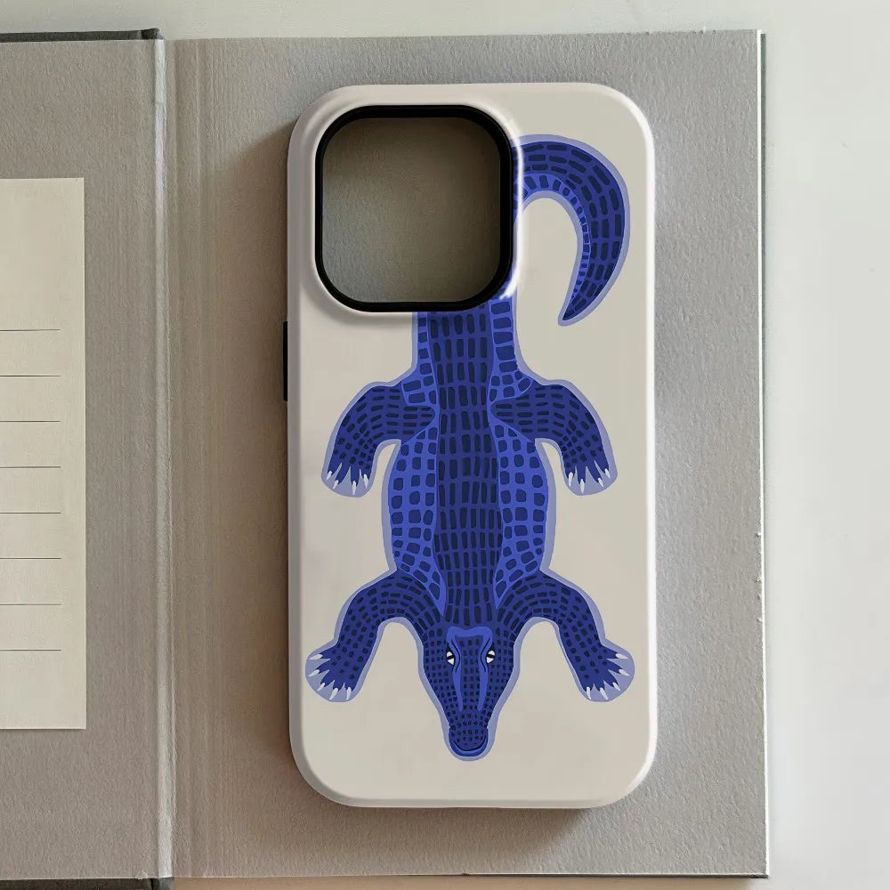 Luxury Clmj Art Cute animals Phone Case for iPhone 17 16e 16 15 14 13 12 11 X XS XR XSMAX 8 Air Pro Max Plus Double-layer Cover