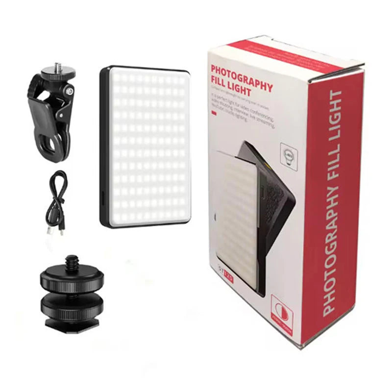 LED Selfie Light 120 LED 3000Mah Rechargeable Phone Light Clip 3 Light Modes Ring Light for Phone iPad Camera Laptop Selfie