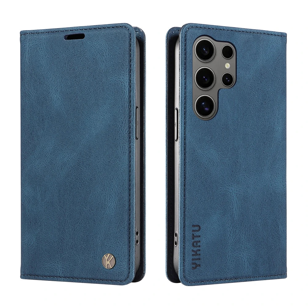 Magnetic Leather Wallet Flip Cover For Samsung Galaxy S25 S24 S23 S22 S21 S20 S10 S9 S8 S7 FE Plus Pro Ultra Edge | Premium Case