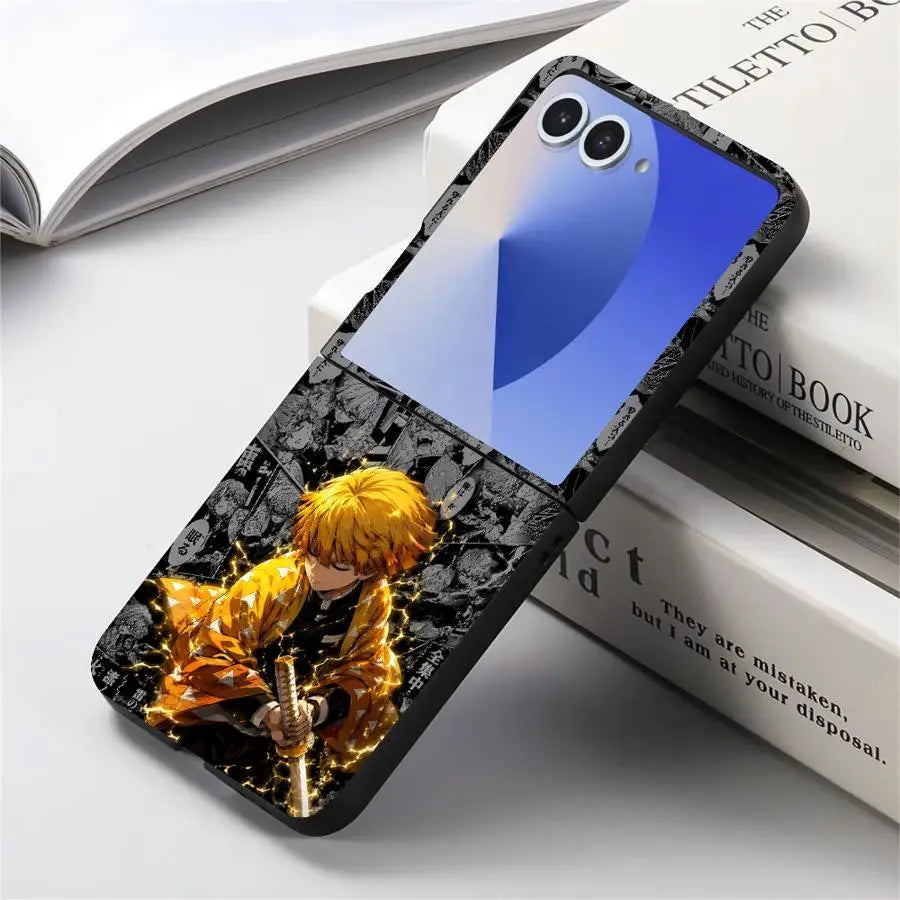 Case for Samsung Galaxy Z Flip8 ZFlip7 FE ZFlip4 ZFlip5 Z Flip 7 6 5 8 ZFlip3 ZFlip6 Phone Funda Anime D-Demons Slayers
