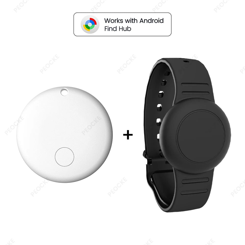 Smart Location Tag With Adjustable Silicone Wristband Works with Android Google Find Hub Anti-Lost GPS Tracker Bluetooth Locator