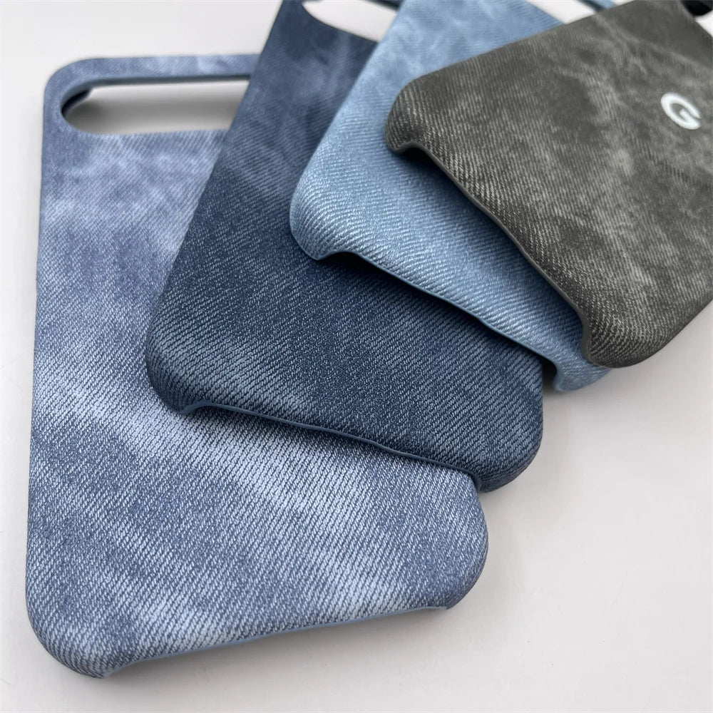 Fashion Denim Magnetic Wireless Charge Case For Google Pixel 10 9 Pro XL 7 8 9 10 Pro 7A 8A Simple Shockproof Protective Cover