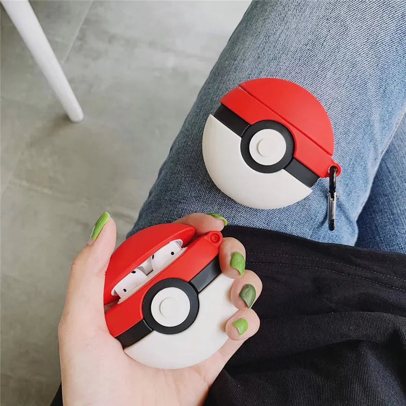 For Airpods Pro 3 Case 2025,Pokemon Ball Silicone Earphone Cover For Airpods Pro 2 Case/Airpods 4 3 2 1 Case Funda