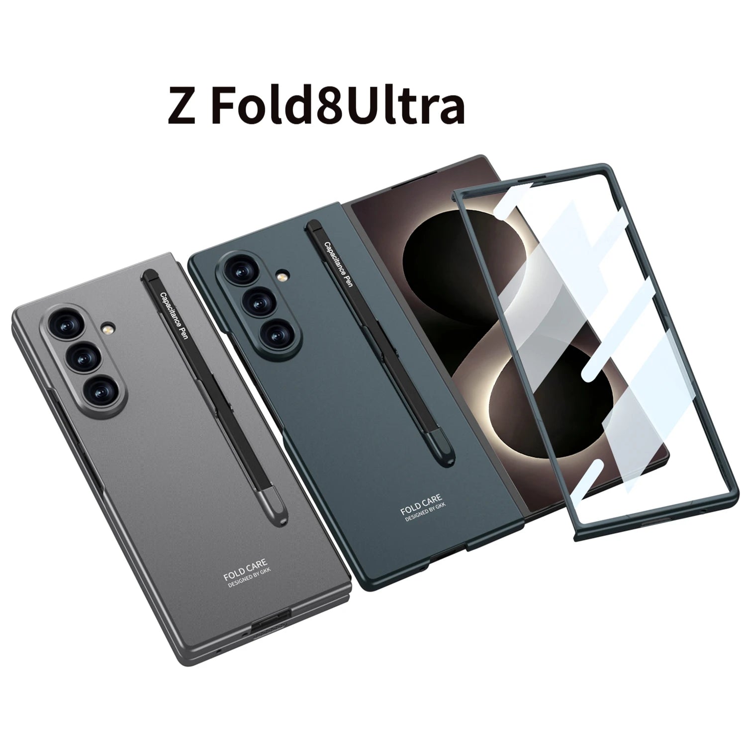 Built-in Screen Protect Slim Case For Samsung Galaxy Z Fold 8Ultra With S Pen Axis Slot Ultra Thin PC Hard Cover Z Fold8Ultra