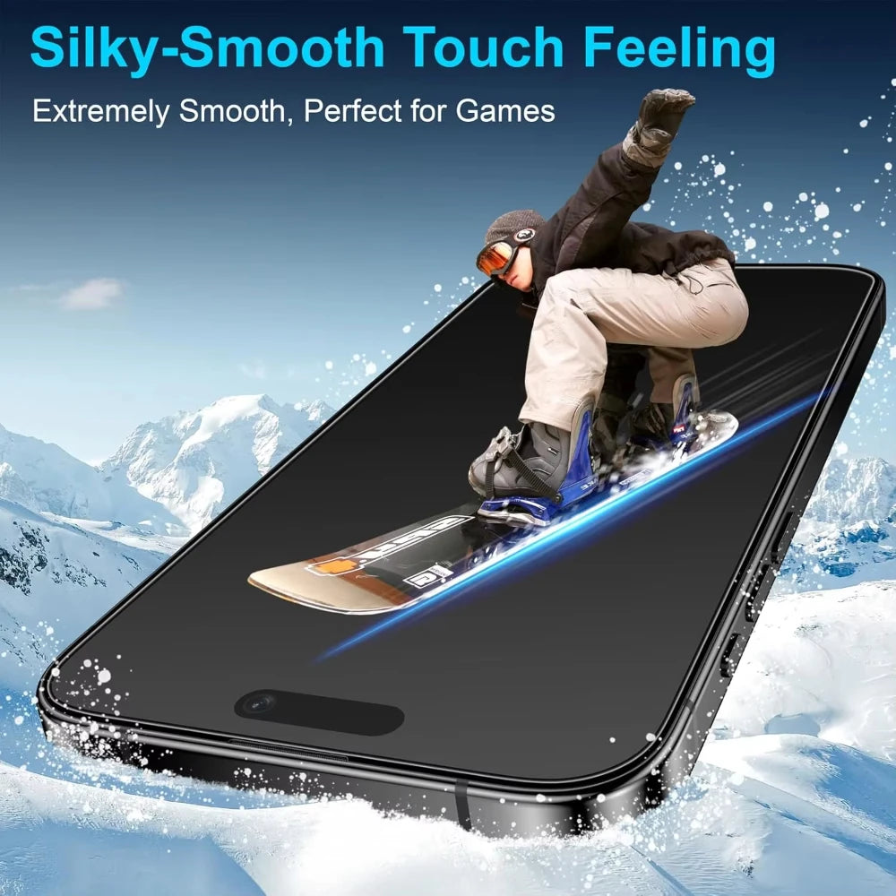 NNBILI 3pcs Full Cover Matte Privacy Screen Protector For iPhone 18 17 16 15 14 13 12 11 Pro Max Plus Mini XS Anti-Peeping Glass