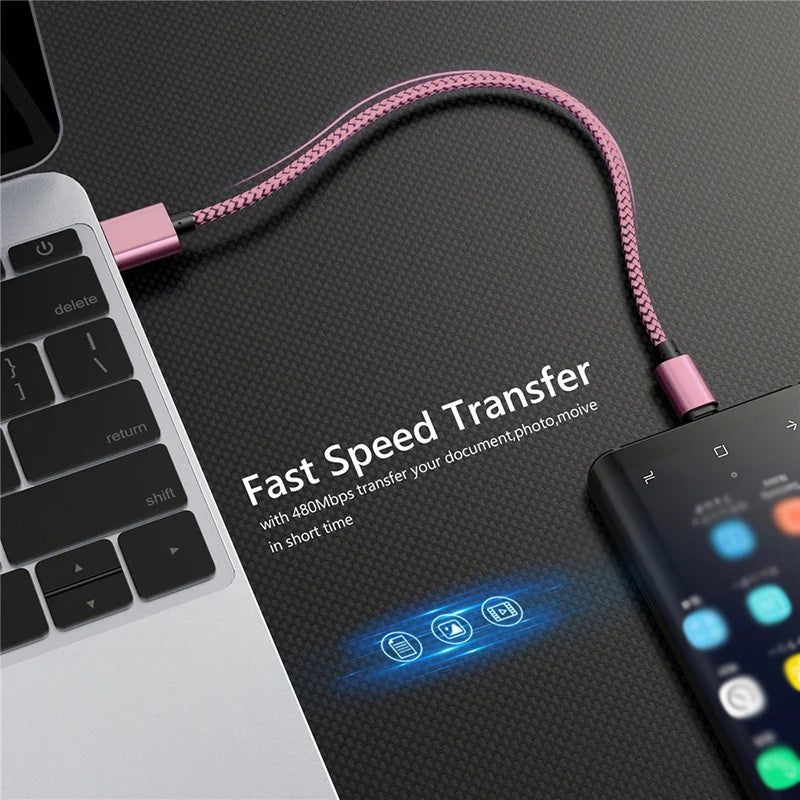 Micro USB Cable Data Sync 2A Fast Charging 1M 2M 3M Nylon Braided Charger Cable For Samsung Huawei HTC Android USB Micro Phone