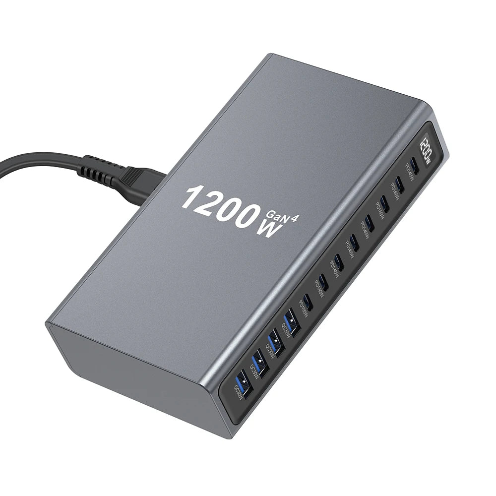 UHOMEBUY 400W USB C Charger 10-Ports GaN Charging Station 140W Max Single Port PD3.1 Fast Charger for MacBook Pro iPhone Samsung