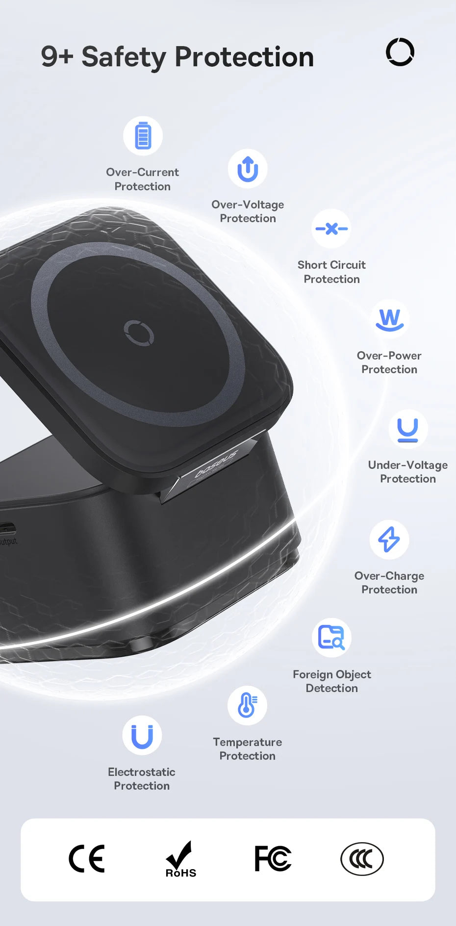 Baseus 3 in 1 Magnetic Wireless Charger Stand 15W Fast Wireless Charging 25W Desktop Dock Station For iPhone16 15 14 13 Airpod