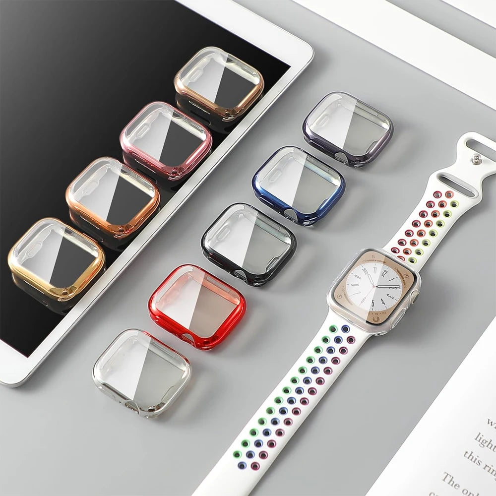 Screen Protector For Apple Watch 12 10 11 Case 46mm 42mm 45mm 41mm 44mm 40mm TPU bumper Cover iWatch Series 9 8 7 SE Protective