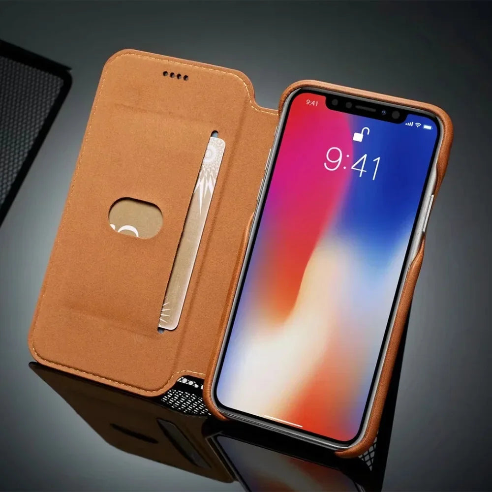 Luxury Ultra Thin Leather Case Flip Cover for Samsung Galaxy S26 S25 S24 S23 S22 S21 S20 FE Ultra Plus A54 A52s S10 S8 Note 20