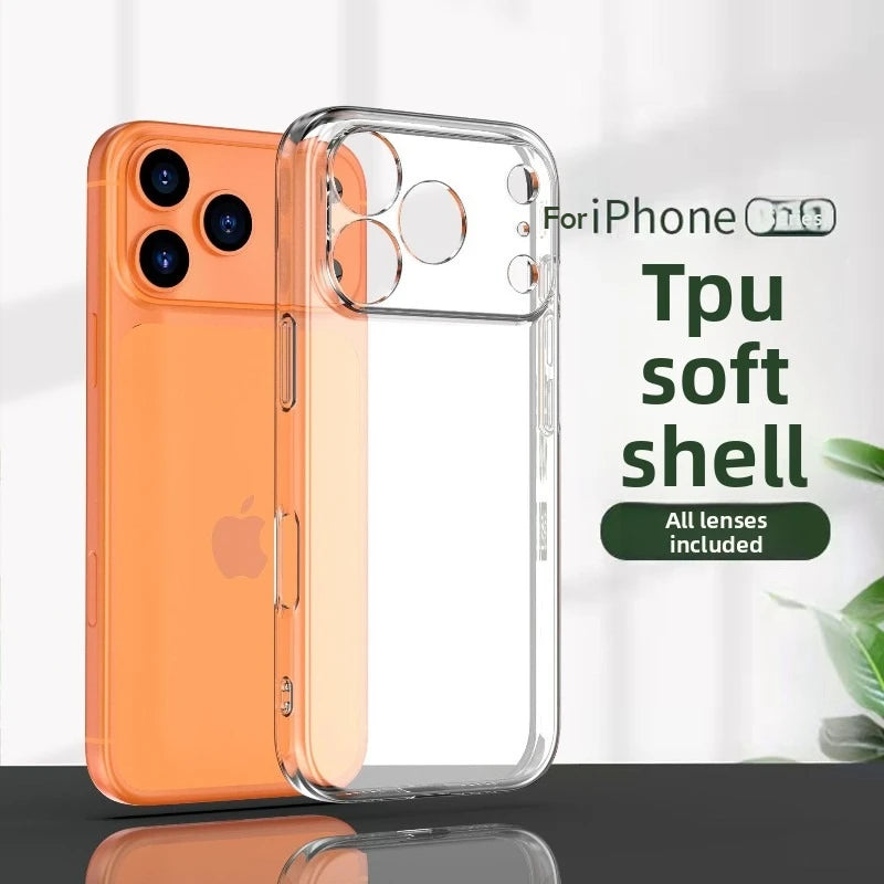 2PCS for IPhone 17 Air 14 15 16e Pro MAX Plus SE Full Protect Ultra Thin Clear Silicone Back Covers Soft Transparent Phone Cases