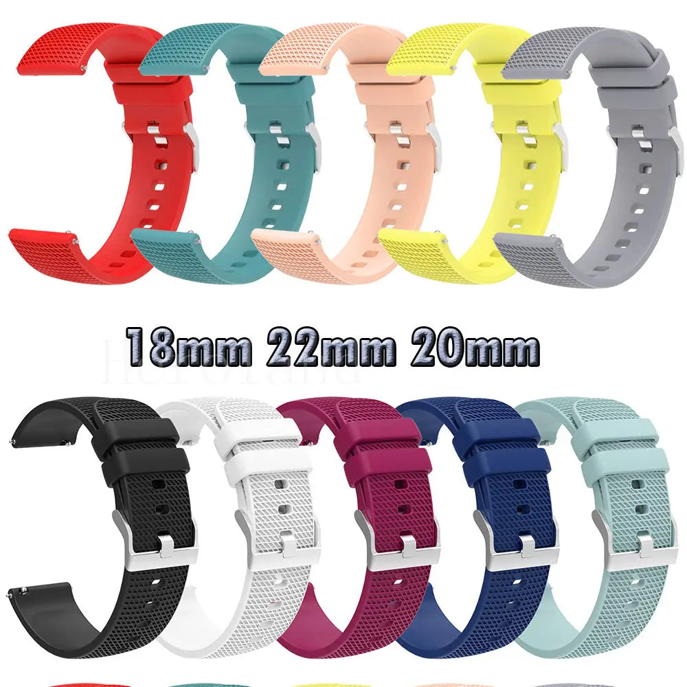 Premium Silicone Watchband WatchStrap Silicone Bracelet Quick Release Rubber Strap WristBand 18mm 20mm 22mm Width Replacement