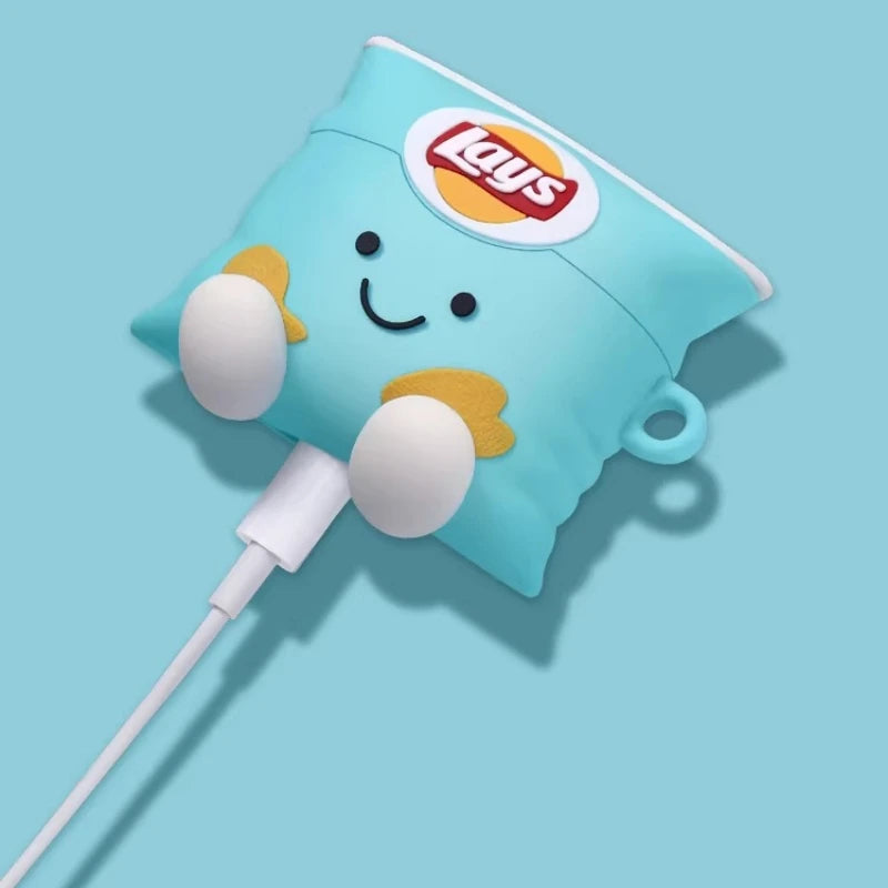Cartoon Chips Earphone Protective Sleeve with Pendant,For Apple AirPods4, AirPods3, AirPods 2 1,For Air Pods Pro3  Pro2 Case