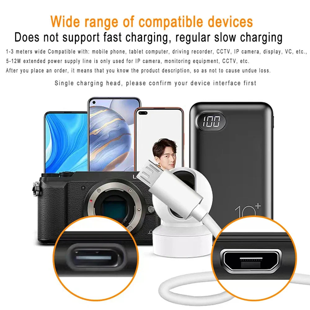 1m-14m extra long USB Type C charging cable Android camera extension monitoring for Huawei Android phones surveillance cameras