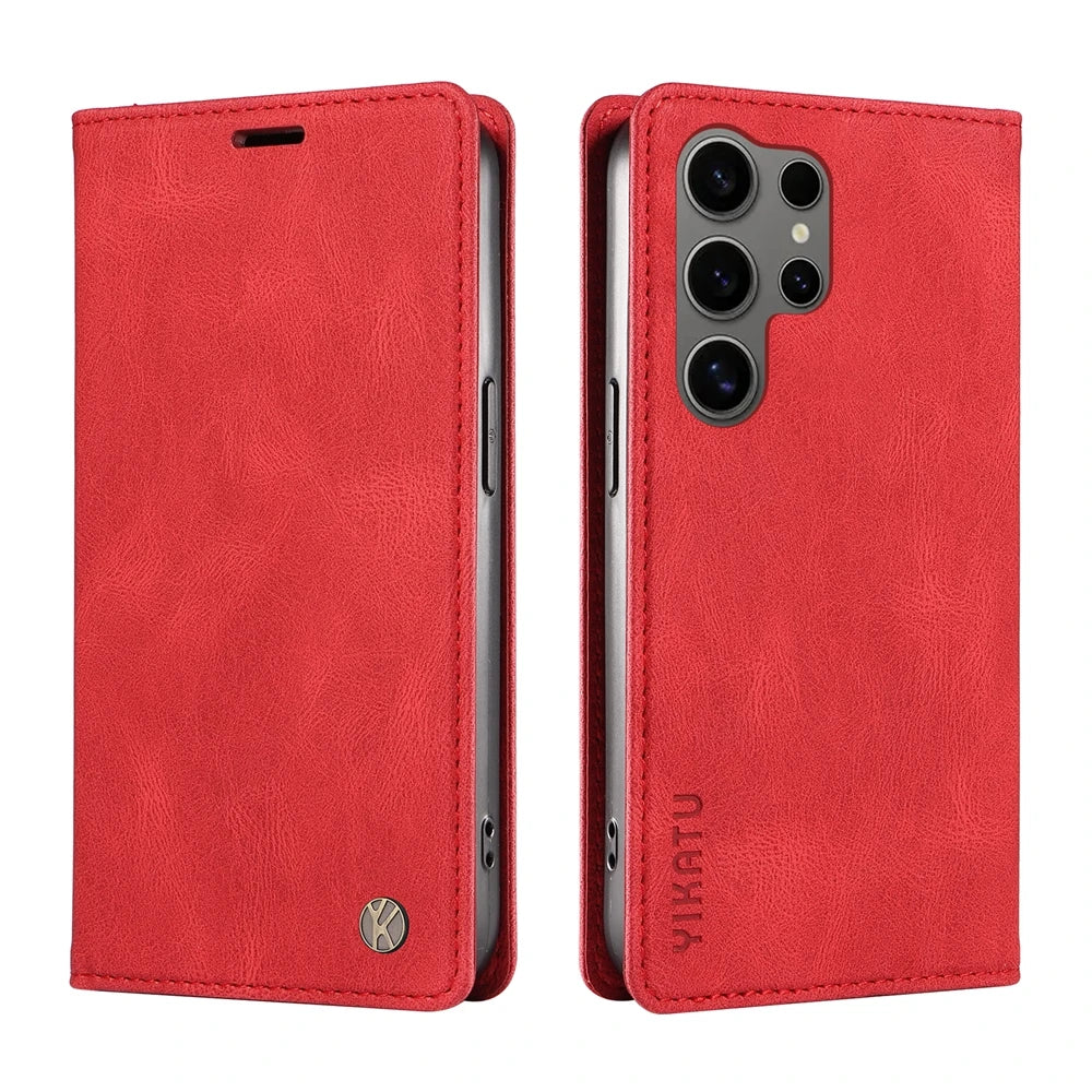 Magnetic Leather Wallet Flip Cover For Samsung Galaxy S25 S24 S23 S22 S21 S20 S10 S9 S8 S7 FE Plus Pro Ultra Edge | Premium Case