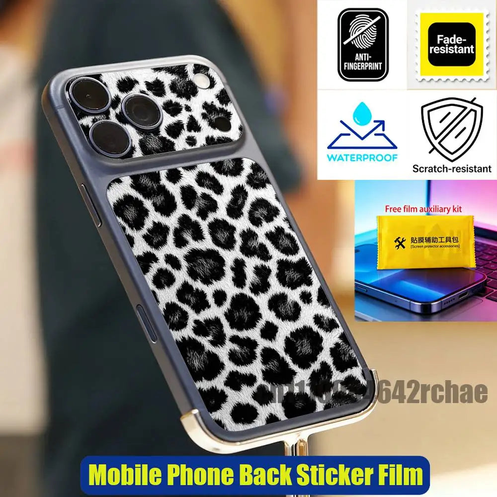 For Leopard print wallpaper Phone Back Film Sticker iPhone 17 Pro Max P PM Decal Skin Wrap Custom Stickers Cover