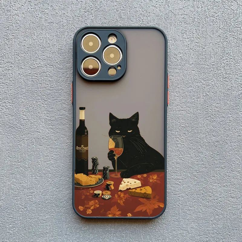 Funny Cat Daily Life Phone Case For iPhone 16 17 pro max Cases 11 12 14 Pro Max Mini 13 15 Plus XR Shockproof  Back Covers