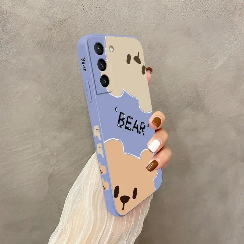 Bear Detective Silicone Phone Case For Samsung Galaxy S23 S22 S21 S10 S9 S8 Plus Note 20 ultra 10 Plus Cover