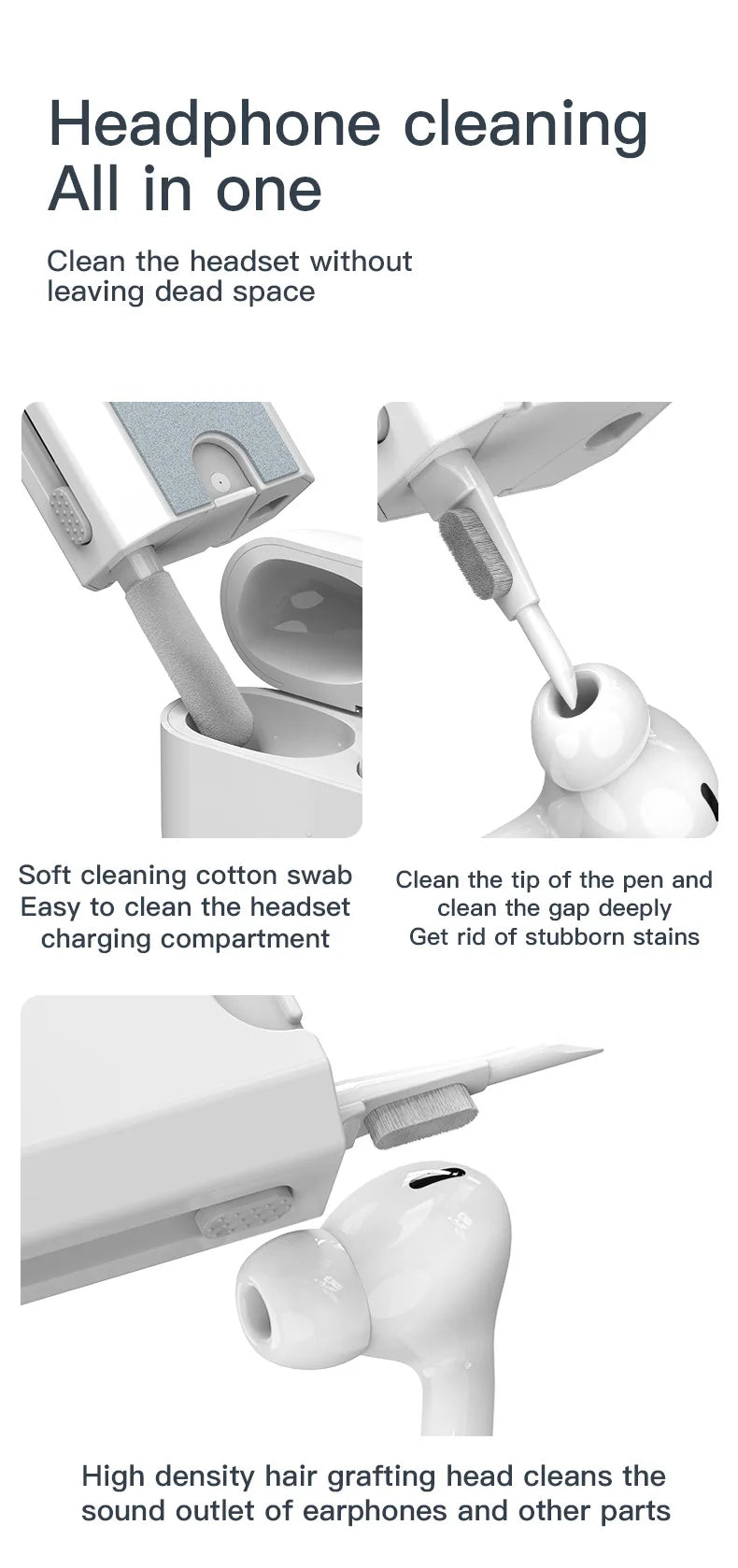 Multi-function Phone Tablet Keyboard Cleaning Kit for iPhone and AirPod headphone Brush Keyremover screen cleaner