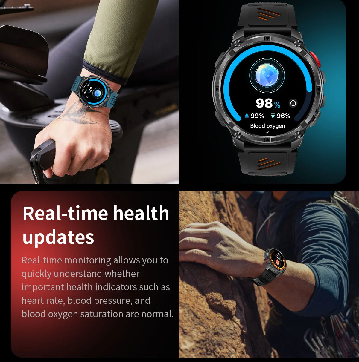 2026 New 1100mah AMOLED Smart Watch Men 170+Sport Fitness LED Flashlight IP69 Waterproof Bluetooth call GPS track Smartwatch iOS