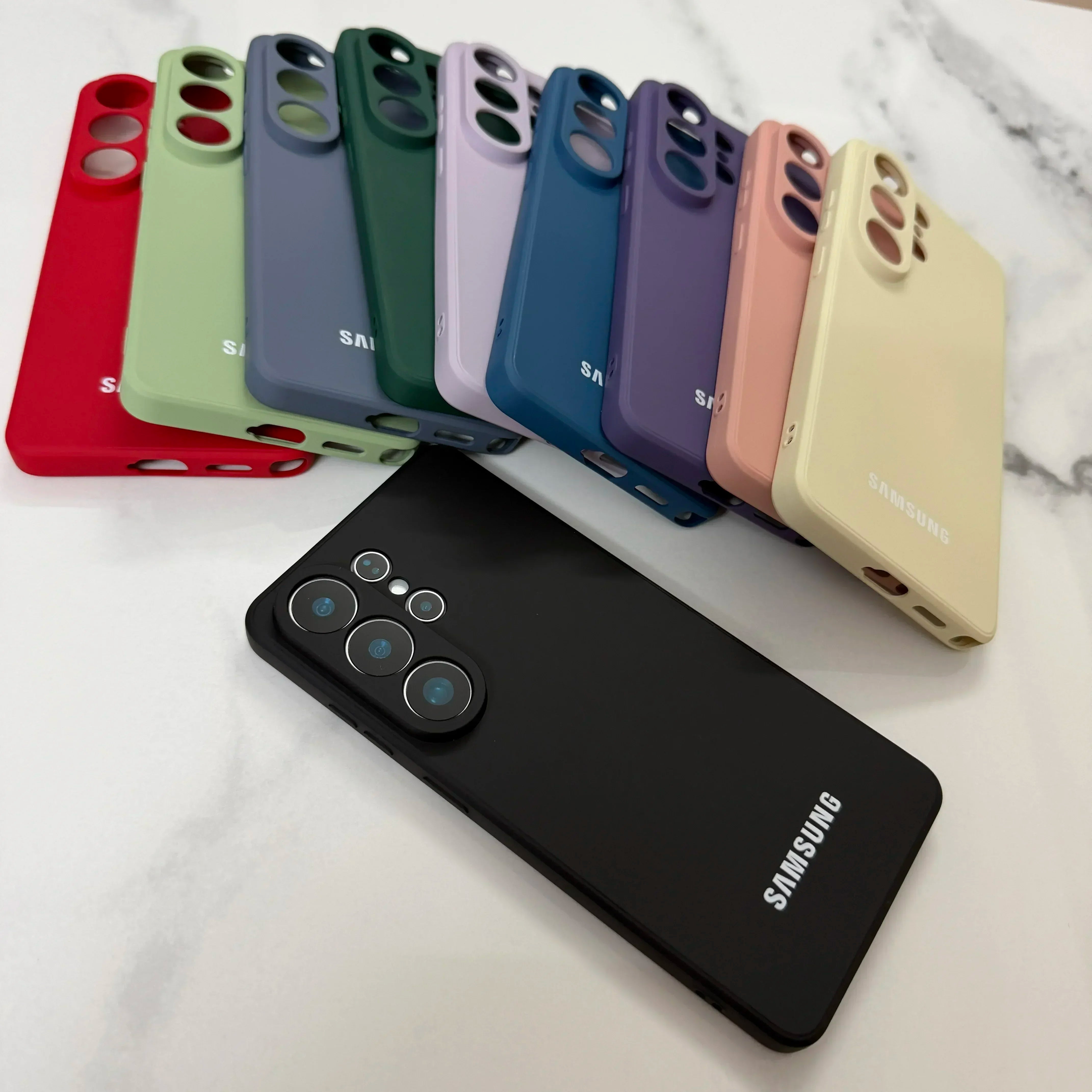 Liquid Silicone Solid Color Phone Case For Samsung Galaxy S26 S25 S24 S23 S22 S21 S20 Ultra +Plus S25 S24 S23 S21 S20 FE Case