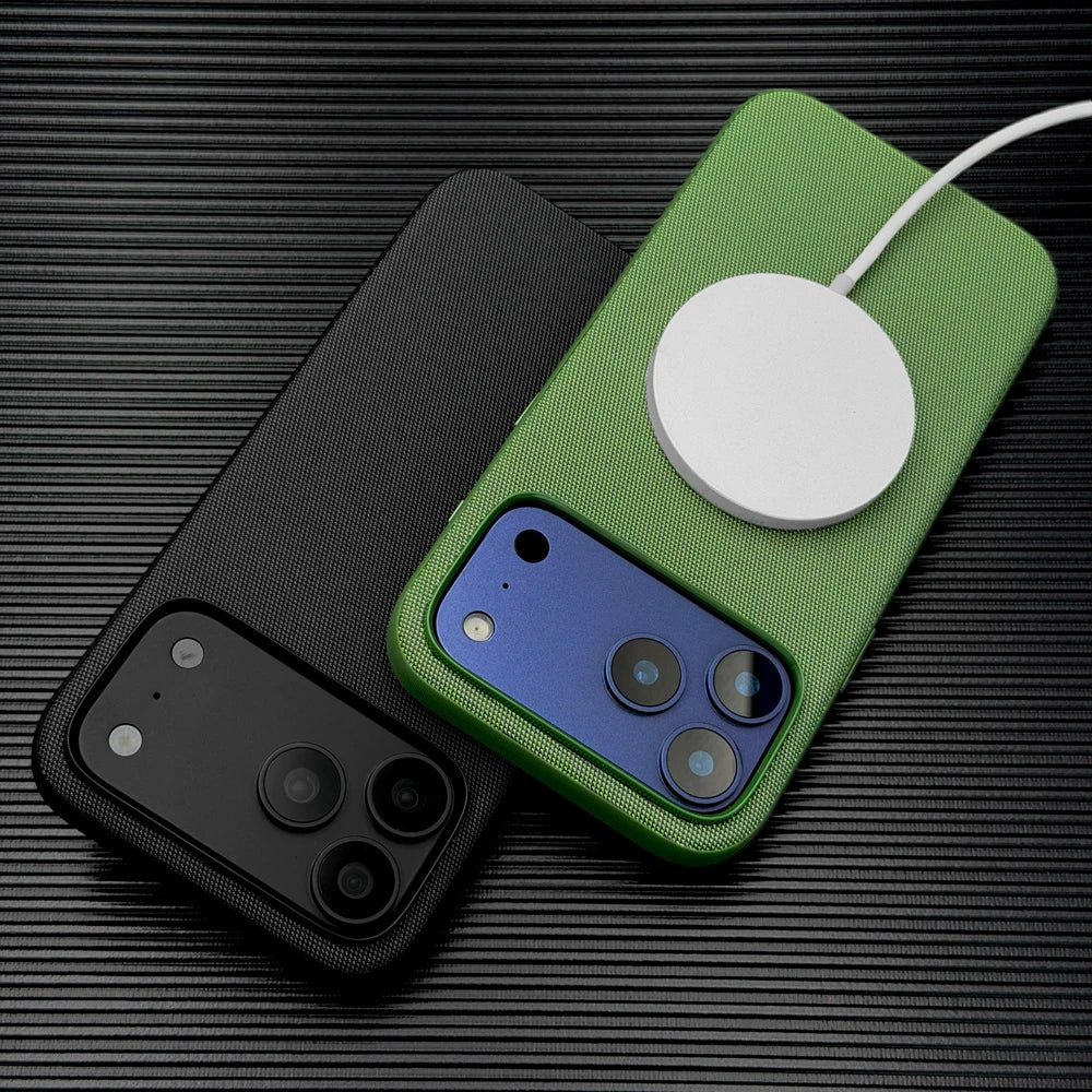Luxury Tech Fabric Cover Case For iPhone 18 17 16 15 14 13 12 Pro Max 18Pro 17Pro iPhone17 iPhone18 For Magsafe Mag Safe Charge