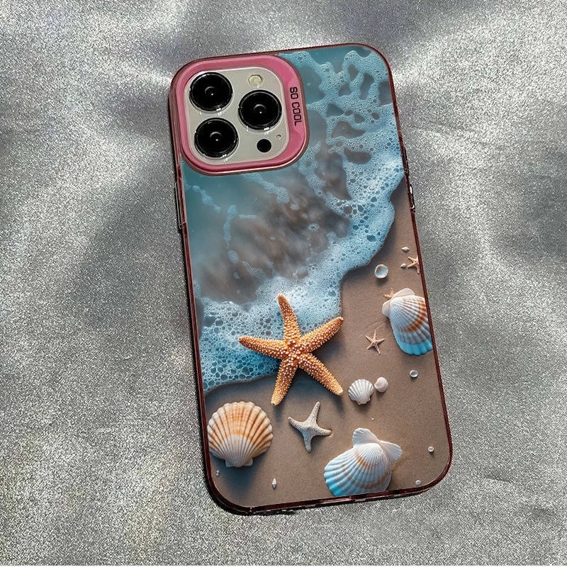 Beach Waves Starfish Phone Case For Samsung Galaxy A55 A54 A53 A35 A34 A15 A16 S26 S25 S24 S23 S22 S21 S20 Ultra Plus FE Cover