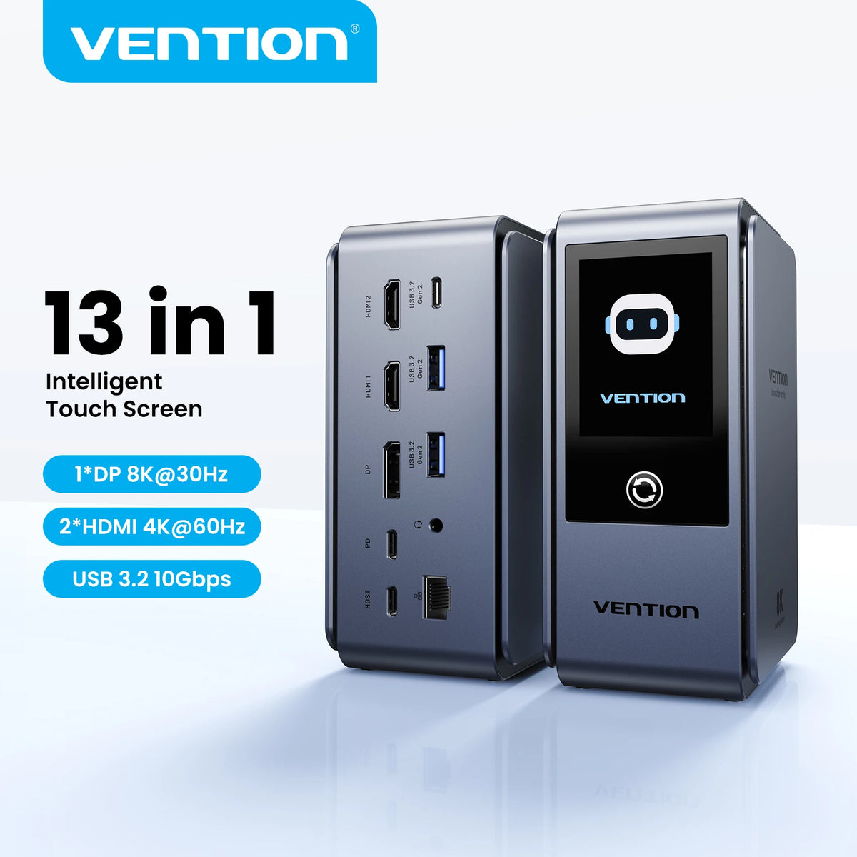 Vention Smart Screen 13 in 1 8K@30Hz USB C MST Docking Station Hub Triple Monito USB 3.2 10Gbps for MacBook Pro Windows Laptop