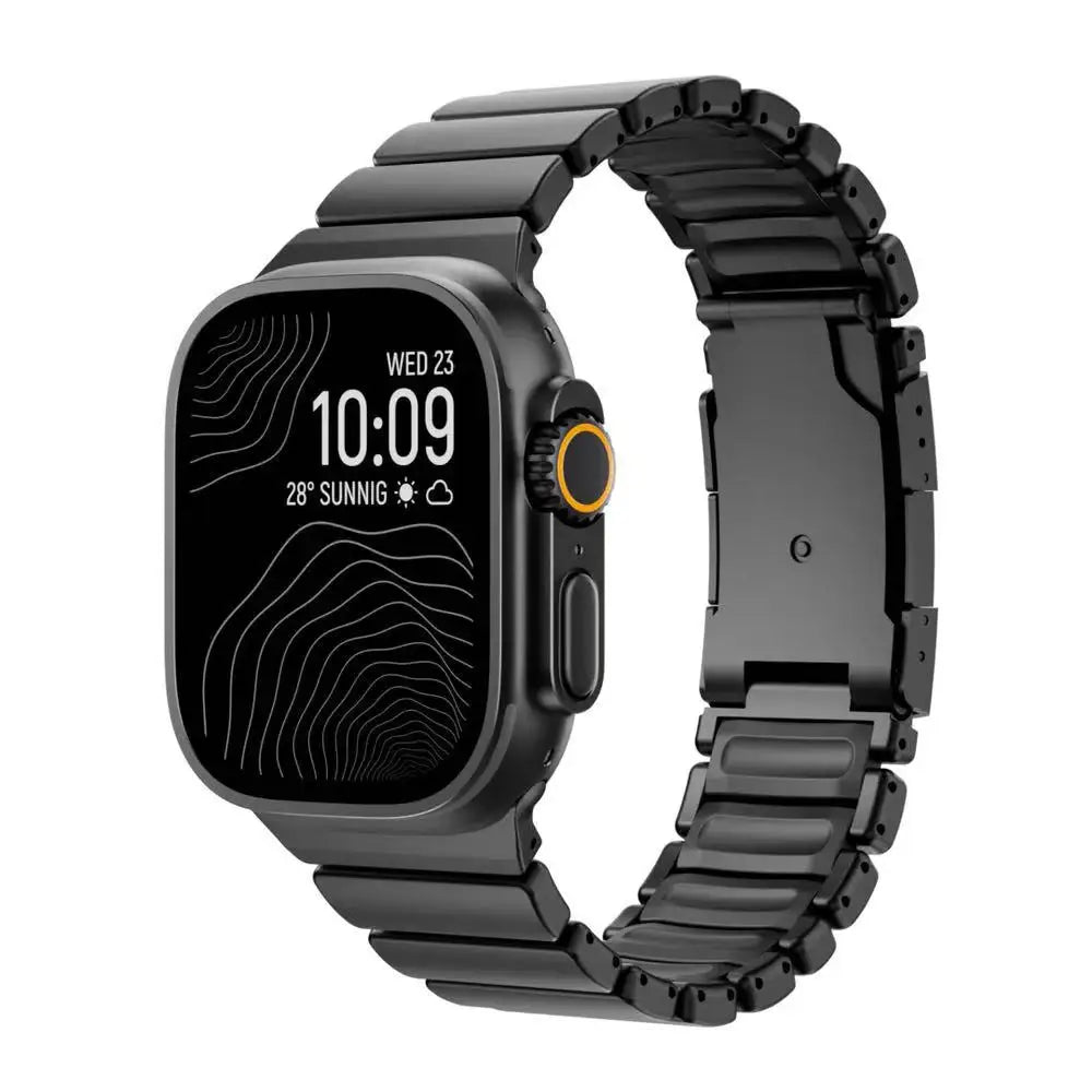 Titanium Silicone Magnetic Strap for Apple Watch Ultra 4/3/2 49mm Series 12/11/10 46mm Metal Band for Iwatch 9 8 7 45mm SE3 44mm