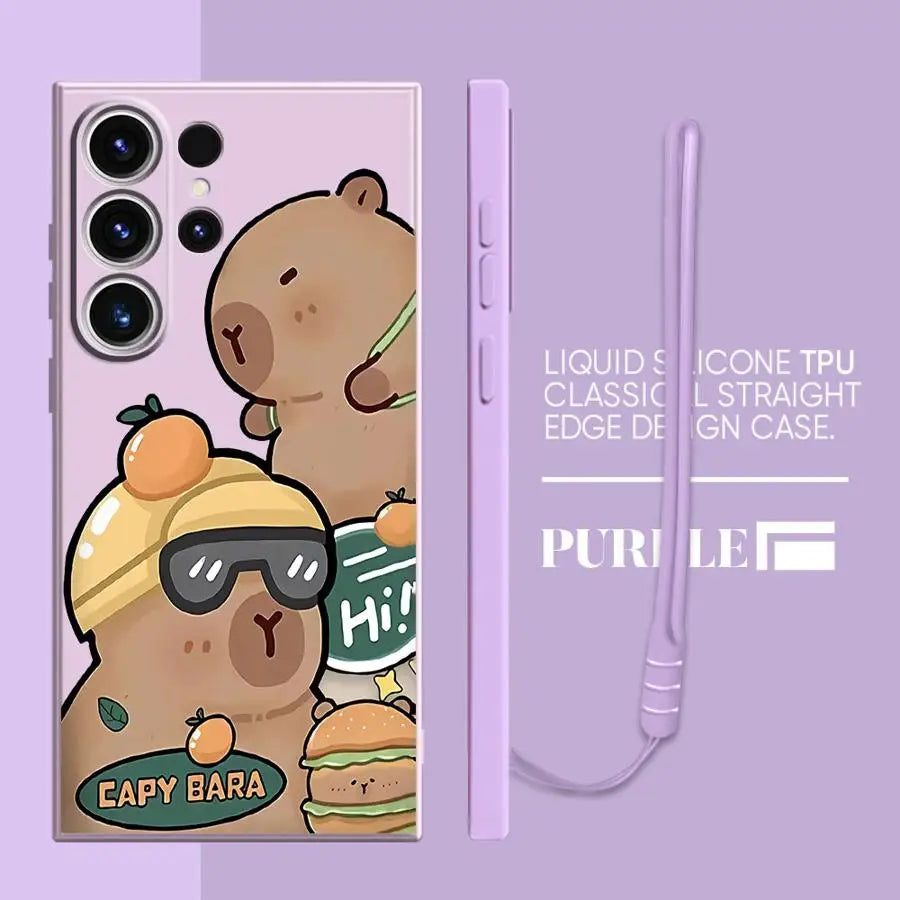 Capybara Cute Soft Cover Phone Case for Samsung Galaxy Note 20 10 Ultra S24 FE S21 Plus S23 S25 Edge S22 Ultra S20