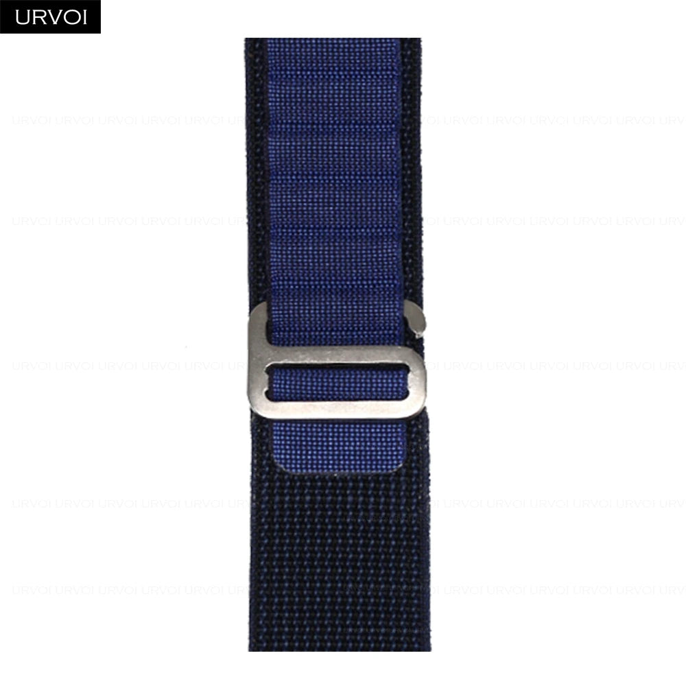 URVOI Alpine Loop for Apple Watch Ultra 4 3 2 Band Series 12 11 10 SE Black G-Hook Closure Woven Strap Polyester for iWatch 49mm