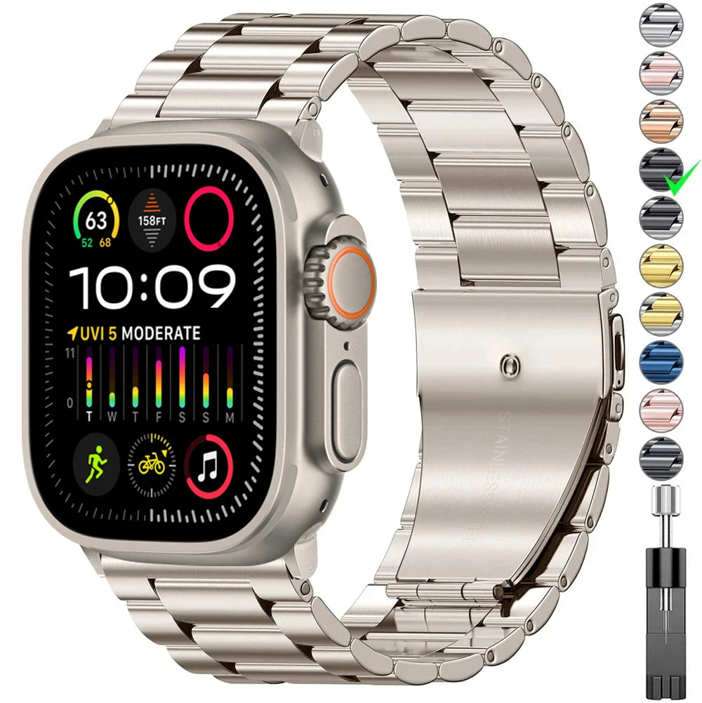 Stainless Steel Titanium Alloy Strap For Apple Watch Band Ultra 4 349mm 44mm 45mm 46mm 41mm Bracelet iwatch Series 8/9/10/11/12