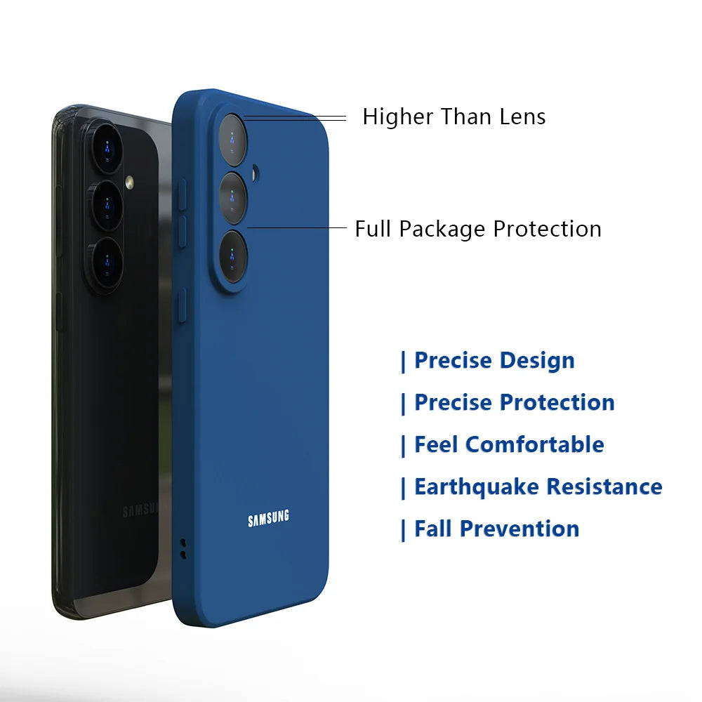 For Samsung Galaxy S26 S25 S24 S23 S22 Plus S26 Ultra S25 FE EDGE Case Soft Liquid Silicone Shockproof Phone Back Cover